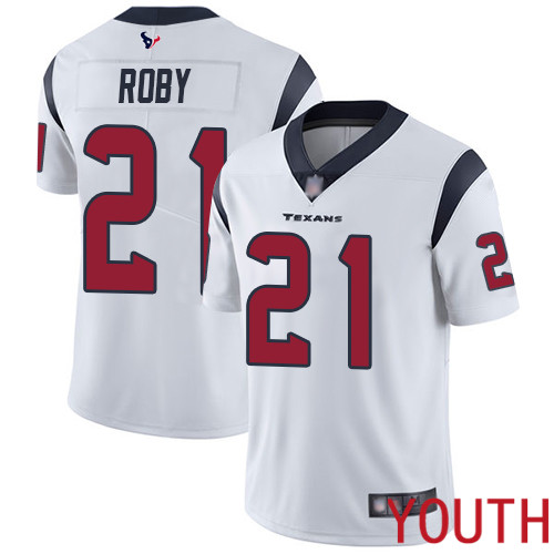 Houston Texans Limited White Youth Bradley Roby Road Jersey NFL Football #21 Vapor Untouchable->youth nfl jersey->Youth Jersey